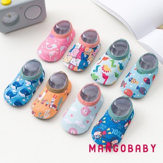 Mgg-baby Trẻ Em Tất Chống Trơn Trượt Tập Đi Bé Gái Bé Trai Tầng Tất In Hình Động Vật Chân Trần Aqua Tất Giày Chống Trơn Trượt