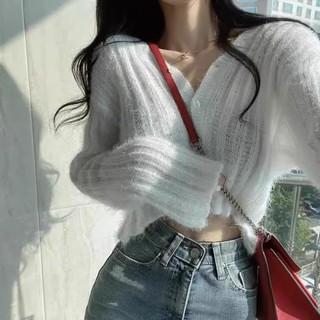 Áo Len Tay Dài Cổ Chữ v Phong Cách Hàn Quốc Thời Trang Thu Đông Mới áo len croptop áo sweater