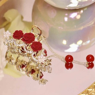 Kẹp Tóc Đuôi Ngựa Một Nửa Đính Ngọc Trai lily Cao Cấp Dòng mori