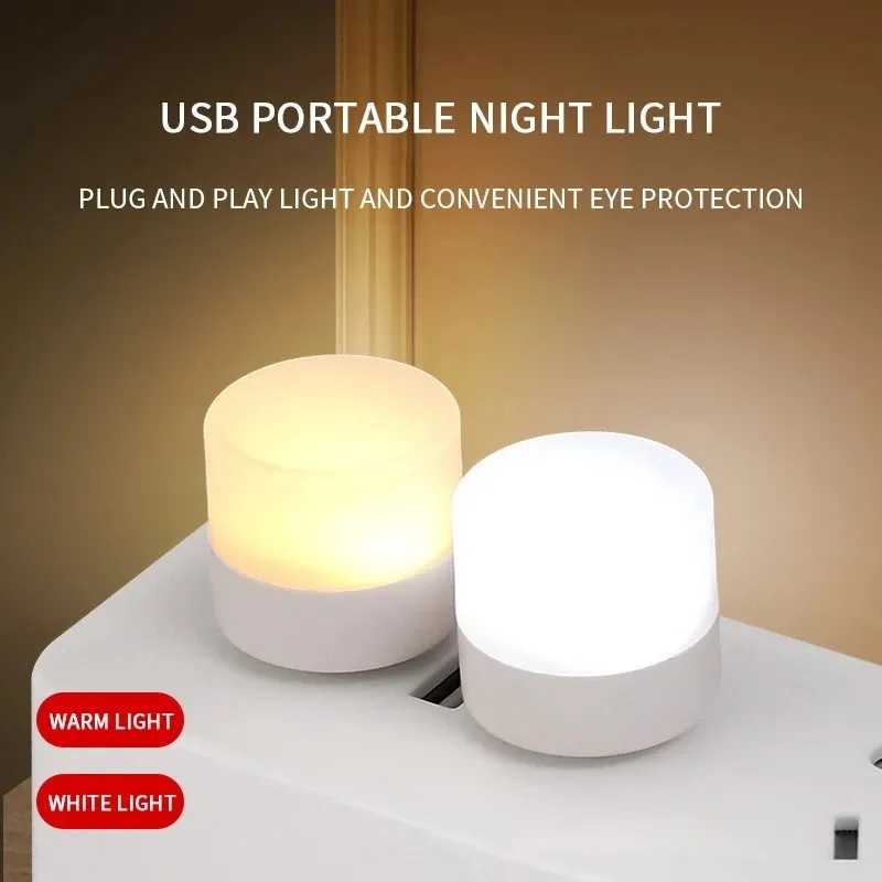 Đèn led Tròn mini Ánh Sáng Trắng Ấm / Bảo Vệ Mắt Khi Đọc Sách