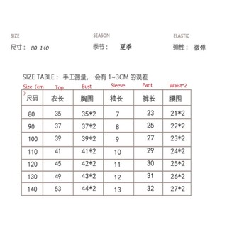 Bộ áo thun + quần short in hình gấu hoạt hình dễ thương phong cách Hàn Quốc phong cách mùa hè cho bé 1-12 tuổi / bé trai / bé gái