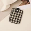 THEGIRL8B Túi đựng thẻ Houndstooth, Túi đựng thẻ bằng da PU loại kéo ra, Túi ly hợp Mini Túi đựng thẻ Ví ngắn phong cách Hàn Quốc dành cho nữ