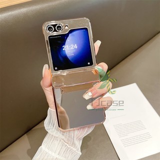Bao Da Điện Thoại pc Cứng Mạ Điện Dạng Gương Trang Điểm Cho samsung galaxy z flip 5 z flip 4 3 Ốp