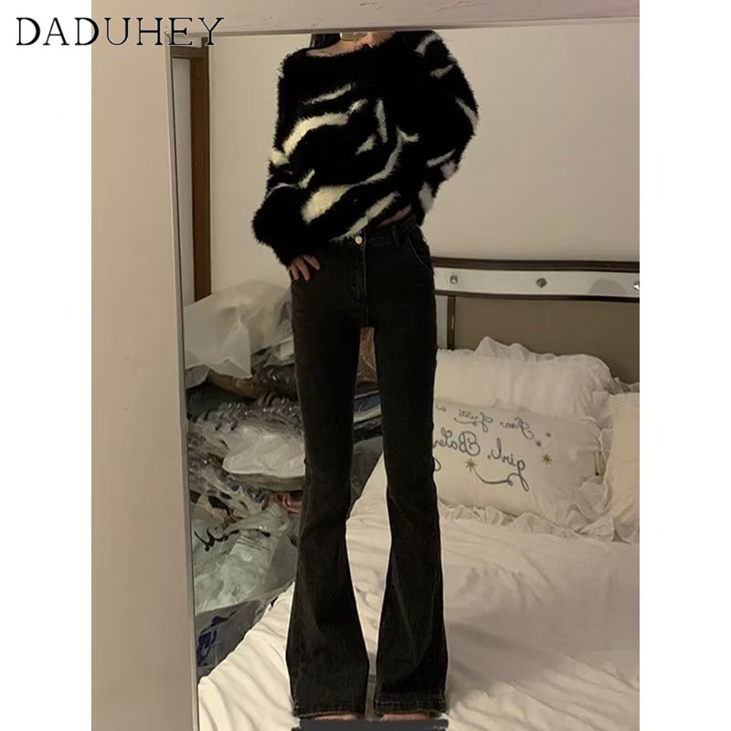 Ảnh DaDuHey New American Ins High Street Stretch Jeans Niche High Waist Wide Leg Pants plus Size Trousers 2