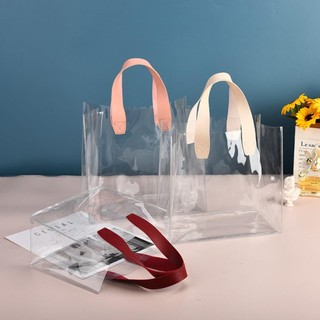 AllGIFT Túi mua sắm trong suốt, Túi Tote trong suốt PVC, Túi quà tay cầm