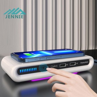 Đế Sạc Nhanh Không Dây 15w Cổng usb type c Có Đèn led Nhiều Màu Sắc Cho iphone 14 13 12 [jennie1.vn]