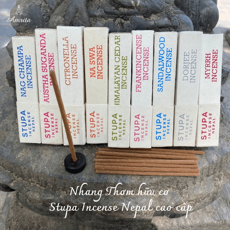 Nhang Thơm hữu cơ Stupa Incense Nepal cao cấp - Thanh lọc không gian sống - Amrita - HT70