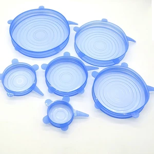Bộ 6 Miếng Silicone Bọc Thực Phẩm Cao Cấp - Nắp đậy màng Silicon bảo quản thức ăn Dày Dặn Độ Co Giãn Tốt