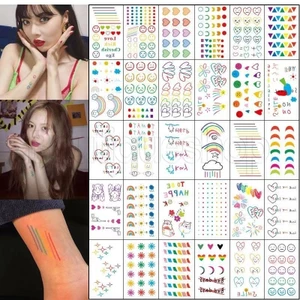 Miếng Dán Hình Xăm Tạm Thời / Trang Trí Nghệ Thuật Mặt Âm Nhạc / Hoạt Hình Lâu Trôi / Hình Xăm Vui Nhộn / Chống Thấm Nước