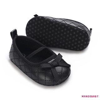 Mg-baby Girls Mary Jane Giày Nơ Quilted PU Princess Flats Giày Đi Bộ Thông Thường Cho Trẻ Sơ Sinh Tập Đi