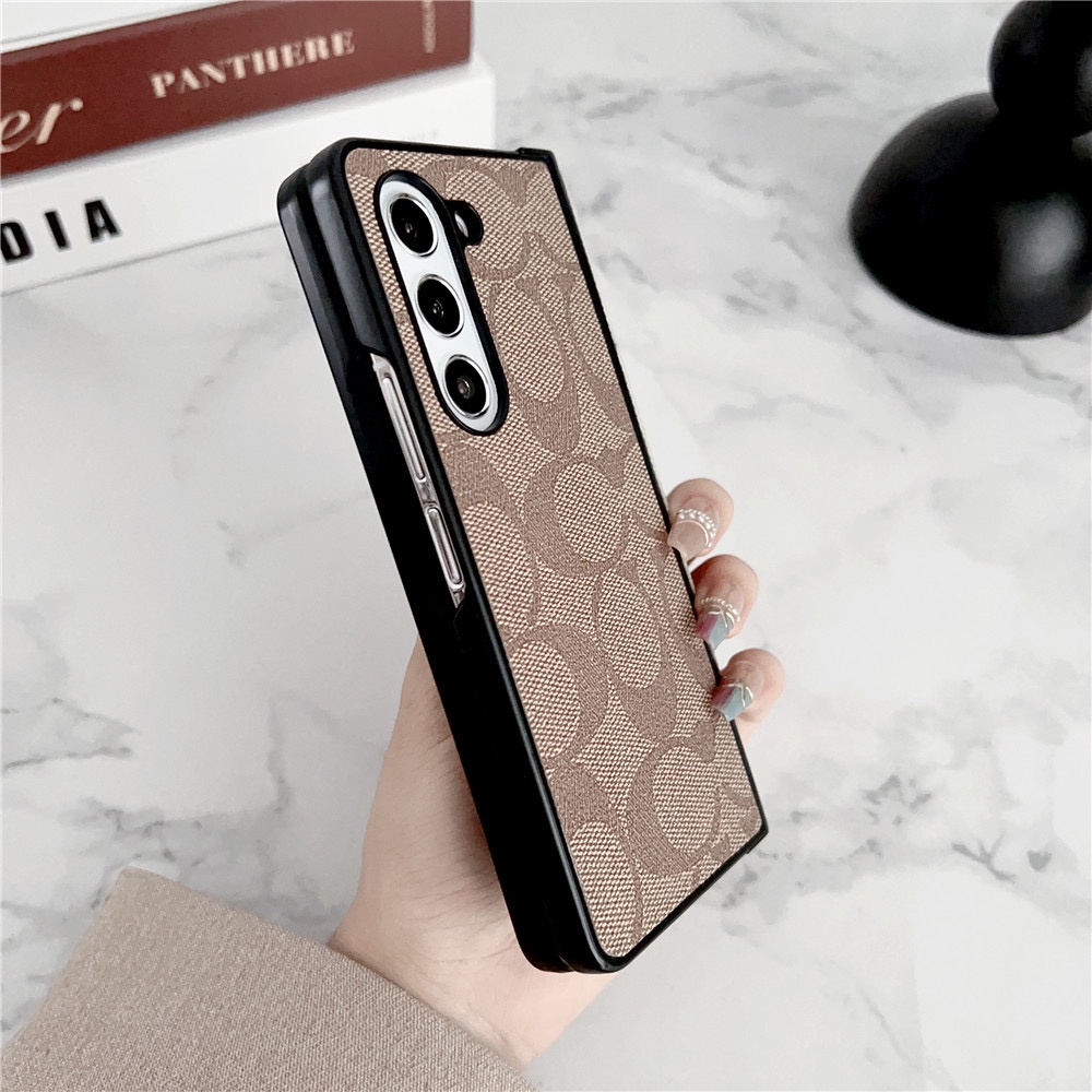 Ốp điện thoại gấp da PU sang trọng cho Samsung Galaxy Z Fold 3 4 5 6 7 cổ điển Bảo hiểm toàn diện Vỏ thiết kế độc đáo cho Z Fold7 Vỏ bảo vệ chống sốc