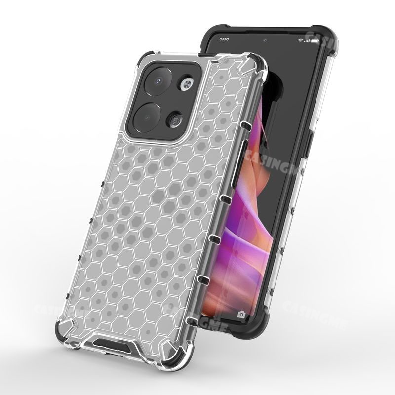 Chống Sốc Ốp Điện Thoại tpu + pc Trong Suốt Họa Tiết Tổ Ong Cho oppo reno8 reno7 reno 9 8 7 z 8z 7z reno8z reno7z pro 5g 4g
