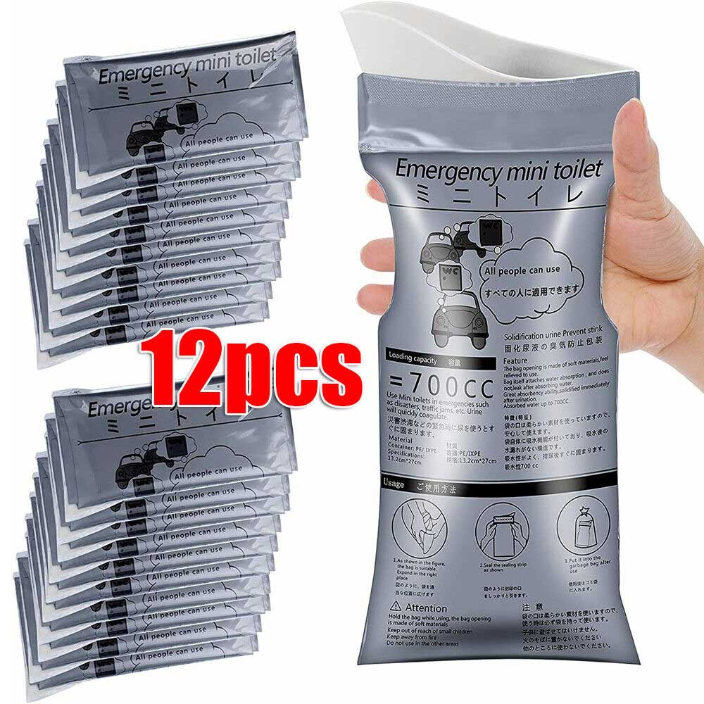 12 Chiếc Ngoài Trời Khẩn Cấp Túi Nước Tiểu Xe Ô Tô Mini Vệ Sinh 700ml Túi Nước Tiểu Dùng Một Lần Túi Dành Cho Unisex TravelTraffic Vomid Túi