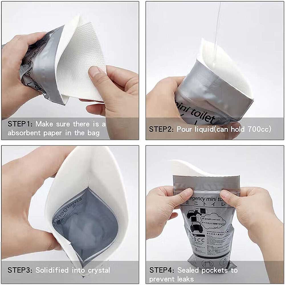 12 Chiếc Ngoài Trời Khẩn Cấp Túi Nước Tiểu Xe Ô Tô Mini Vệ Sinh 700ml Túi Nước Tiểu Dùng Một Lần Túi Dành Cho Unisex TravelTraffic Vomid Túi