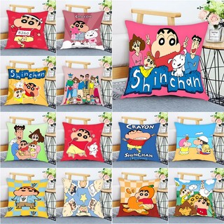 Crayon Shin-chan Vỏ Gối Vuông Hoạt Hình Dễ Thương Ngắn Sang Trọng & Polyester Gối Phòng Ngủ Sofa Đệm Trang Trí Nhà Gối (Không Có Lõi Gối)