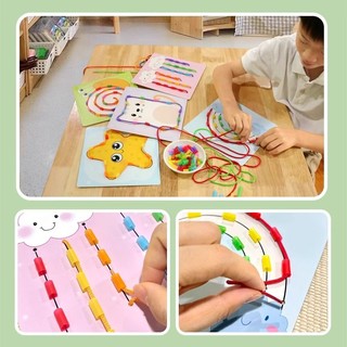 Lớp Nhỏ Rơm Ren Hành Động Tinh Tế Handmade Sáng Tạo DIY Mẫu Giáo Khu Vực Góc Chất Liệu Tự Chế Chơi Máy Trợ Giảng