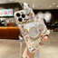 Ốp điện thoại hoạt hình giá đỡ 3D đáng yêu cho Samsung S26 S25 Edge S23 S21 S20 FE S24 Ultra S22 S23 S8 S9 S10 Plus Vỏ dây buộc chó dễ thương cho Galaxy Note 20 Ultra 8 9 10 Plus