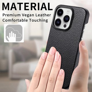 [JLK] Luxury Litchi Grain Leather Case for iPhone 14 13 Pro Max iphone14 Plus Slim Phone Back Cover