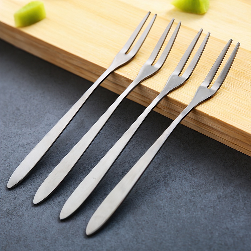 Vĩ 10 Nĩa inox ăn trái cây ăn ốc rau câu bền đẹp sáng bóng giá rẻ