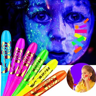 Excellent 6 Pack Glow in the Dark Face Body Paint Glow Sticks Markers Makeup Face Painting Kits, For Halloween and Parties