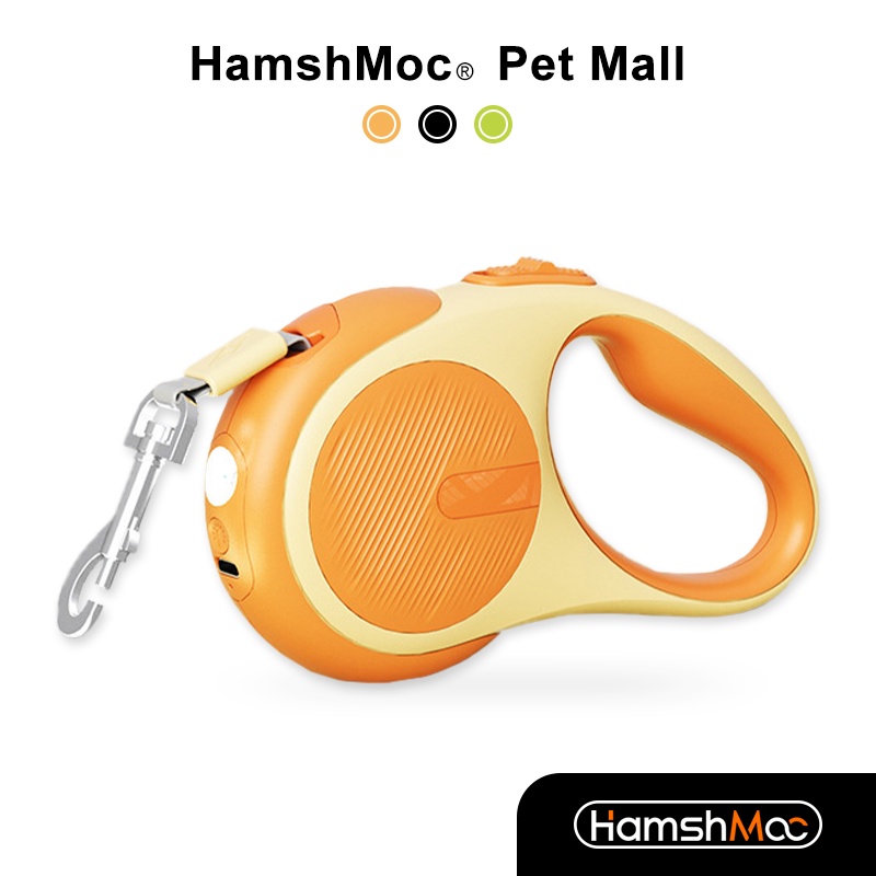HamshMoc Dây Xích Chó Có Thể Điều Chỉnh Có Thể Thu Vào Cho Thú Cưng Đi Bộ Dây Xích Đèn LED Có Tay Cầm Chống Trượt Cho Nhỏ Vừa Lớn Chó Ngoài Trời