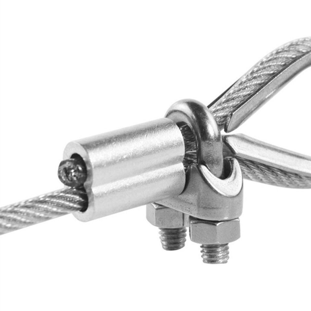 ITRUMPET 10-50 Chiếc Kẹp Cáp, Phần Cứng M1 Đến M12 Uốn Tay, 8 Hình Hai Lỗ Nhôm Cố Định Kẹp Dây Ferrules Dây Thép
