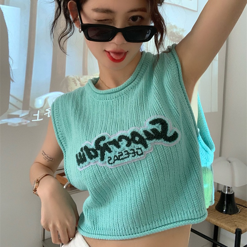 Áo Dệt Kim Không Tay Dáng Rộng Thời Trang Mùa Hè Kiểu Mới Gợi Cảm Cho Nữ