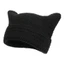 Mũ beanie Nhật Bản CHEESELY, Giữ ấm Punk Gothic Ins Mũ sọc quỷ nhỏ, Thời trang Unisex Y2K Bông tai mèo dễ thương Skullies Cap Nữ