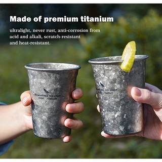 Cốc Uống Bia / Trà / Cà Phê Một Lớp Bằng Titan Gọn Nhẹ 350ml