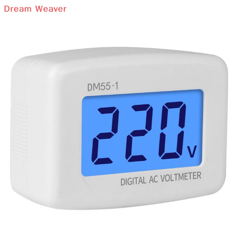 [Dream] Vôn kế kỹ thuật số AC 80-300V Phích cắm EU US DM55-1 Ổ cắm kiểm tra điện áp Màn hình LCD mới