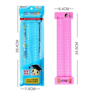 [COD] Thước trừ NOOKSTORY, Thước phân giải toán học di động màu hồng / xanh, Chất lượng cao trong vòng 20 thước đo bổ sung trình diễn giảng dạy bằng nhựa Đồ dùng học tập
