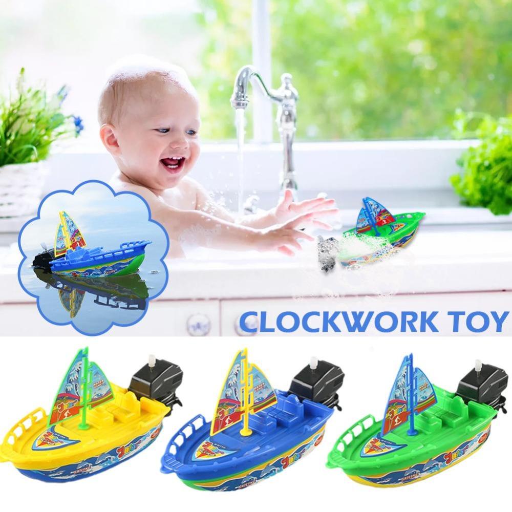 Đồ chơi tắm vòi hoa sen SEYAWSON, Phao trong nước Motorboat Wind Up Toy, Đồ chơi trẻ em Mini Clockwork Ship Speed Boat Ship Đồ chơi trẻ em