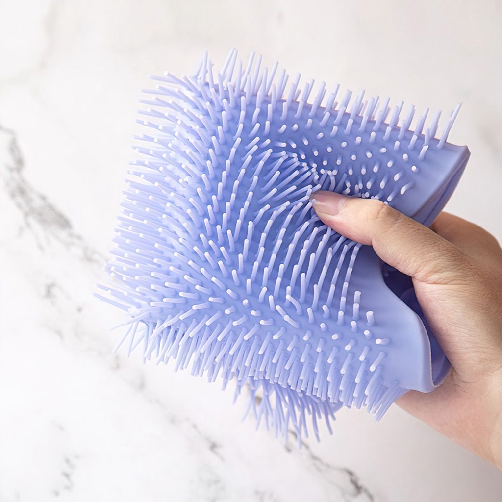 Giá sỉ - Tấm Chà Lưng Hít Tường, Cọ Chân Tạo Bọt Silicon Dán Tường Massage Tiện Lợi - FETA