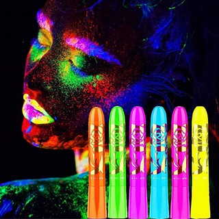 Excellent 6 Pack Glow in the Dark Face Body Paint Glow Sticks Markers Makeup Face Painting Kits, For Halloween and Parties