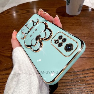 ốp lưng redmi note 11 pro 5g note 11 5g Ốp Điện Thoại TPU Silicon Mềm Mạ Điện Gắn Gương Trang Điểm Hình Thỏ 3D Cho redmi note 11 pro 5g note 11 5g