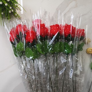 Bó Hoa Hồng Giả Bằng Vải flannel Trang Trí Nhà Cửa / Lễ Tình Nhân