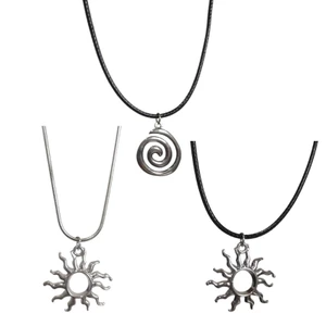 MỘT Dây Da Vòng Cổ Nữ Tính Khí Niche Sun Star Swirl Xương Cổ Dây Xích