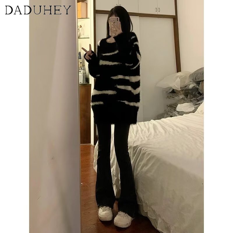 Ảnh DaDuHey New American Ins High Street Stretch Jeans Niche High Waist Wide Leg Pants plus Size Trousers 3