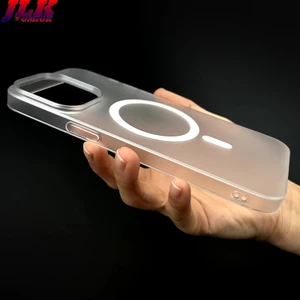 0.8mm Ultra Thin Matte Clear Magnetic Phone Case For iPhone 15 14 12 13 Pro Max 15 Plus Slim Solid Color Translucent PC Shockproof Hard Cover