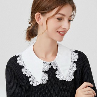 Áo sơ mi nữ cotton cổ giả có thể tháo rời, phong cách cổ điển