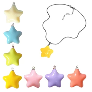 XGB Sweet Candy-Colored Fat Star Mặt dây chuyền để DIY Móc khóa Vòng cổ Trang sức Làm