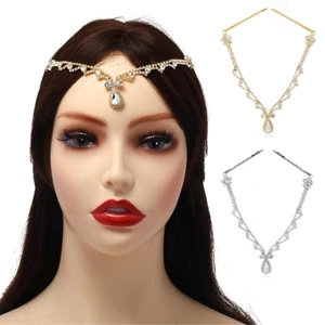 Yoo Forehead Dây Xích Trang Sức Kim Cương Giả Cho Đầu Dây Chuyền Cô Dâu Băng Đô Dây Chuyền Cho Nữ Cưới Boho Pha Lê Mũ Đội Đầu