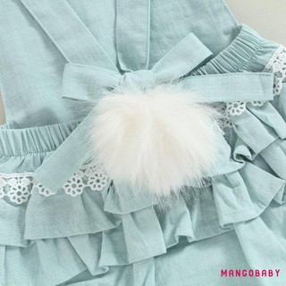 Mgg-baby Girls Mùa Hè Áo Liền Quần Không Tay In Hoa Thỏ Tai Playsuit Có Mũ Hoạt Hình
