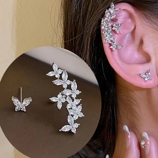 Bông Tai Dạng Kẹp Hình Bướm Bằng Kim Loại Cao Cấp Phong Cách retro Hàn Quốc Một Lớp Đơn Giản