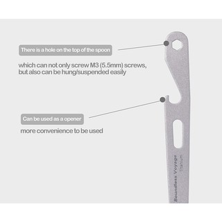 Chuyến đi không giới hạn- Thìa titan có dụng cụ mở nắp chai Cắm trại ngoài trời Flatware Bộ đồ ăn cầm tay siêu nhẹ