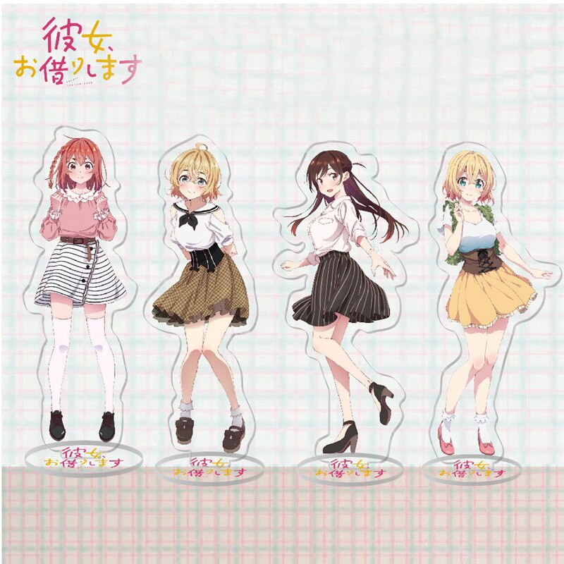 Lot De 4 Figurines Rent A Girlfriend – Tenue Harem – Acrylique – Occasion