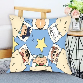 Crayon Shin-chan Vỏ Gối Vuông Hoạt Hình Dễ Thương Ngắn Sang Trọng & Polyester Gối Phòng Ngủ Sofa Đệm Trang Trí Nhà Gối (Không Có Lõi Gối)