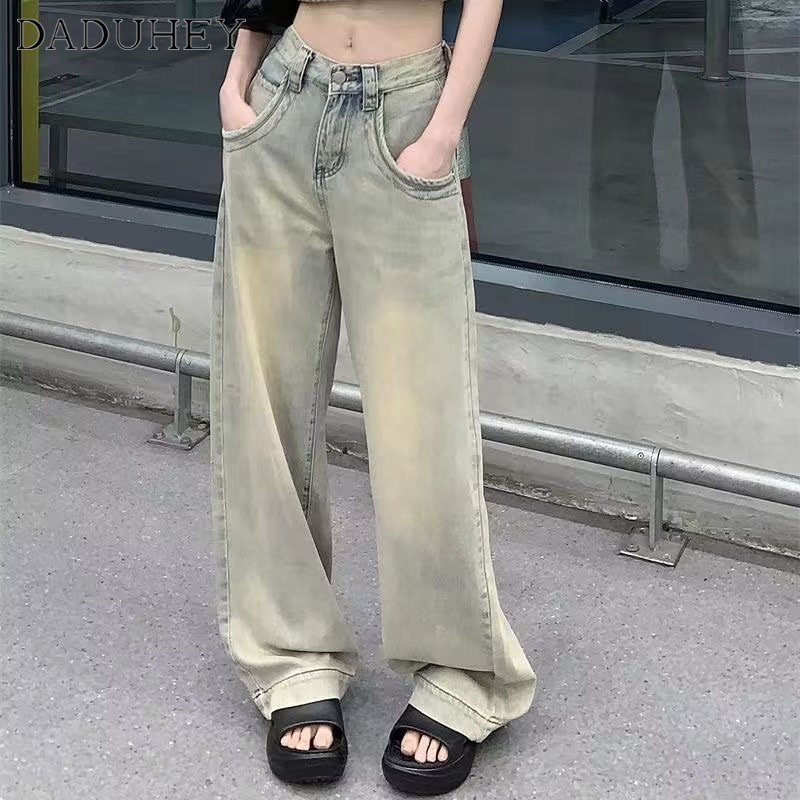 Ảnh Quần jeans DADUHEY lưng cao phong cách đường phố Mỹ cổ điển thời trang cao cấp 4