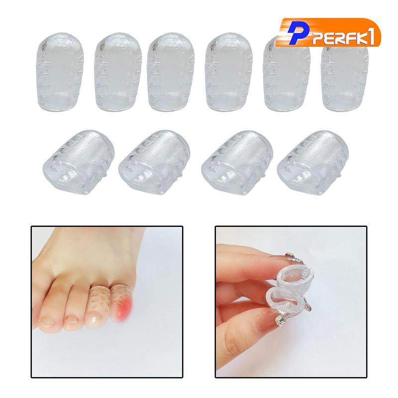 Bộ 10 Miếng Bọc Bảo Vệ Ngón Chân Trong Suốt Chống Nước Chống Mồ Hôi Mềm Mại Dùng Chạy Bộ Cho Nam Nữ