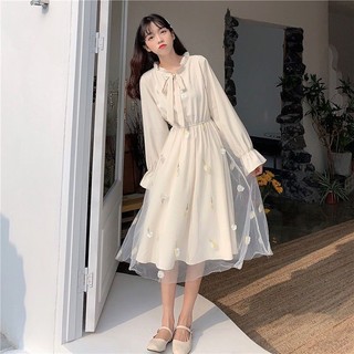 Đầm Tay Dài Vải Mỏng Mềm Mại Thời Trang 2023 Cho Học Sinh